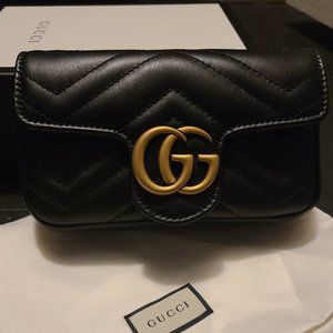 100% Real Gucci Marmont Matelasse Super Mini Bag